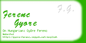 ferenc gyore business card